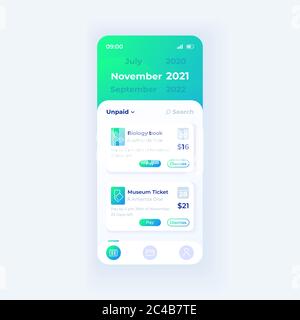 School fees payment app smartphone interface vector template Stock Vector