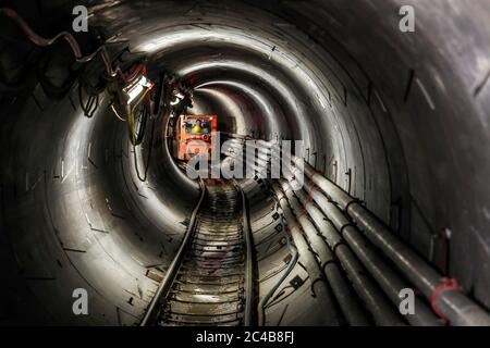 Tunnel railway, New Emscher sewer, Emscher conversion, tunnel construction, sewer construction site AKE, Oberhausen, Ruhr area, North Stock Photo