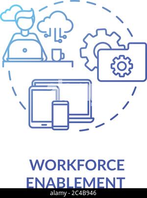 Workforce enablement blue gradient concept icon Stock Vector