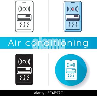 Smart air conditioner icon Stock Vector