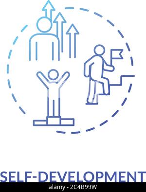 Self development blue gradient concept icon Stock Vector