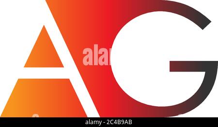 Letter AG logo combination, in gradations color Stock Vector