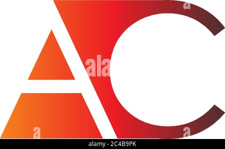 Letter AC logo combination, in gradations color Stock Vector