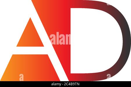 Letter AD logo combination, in gradations color Stock Vector