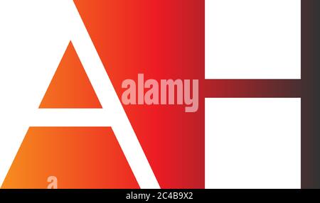 Letter AH logo combination, in gradations color Stock Vector