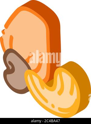 cashew nut icon vector outline illustration Stock Vector