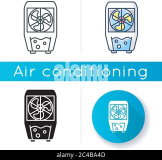 Evaporative cooling device icon Stock Vector