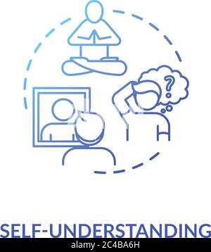 Self understanding blue gradient concept icon Stock Vector