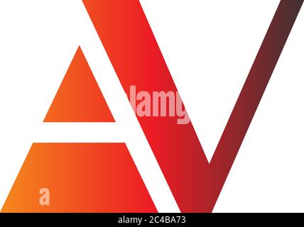 Letter AV logo combination, in gradations color Stock Vector