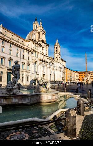 Rome, Italy - November, 2018: Fontana del Moro in Piazza Navona Stock ...