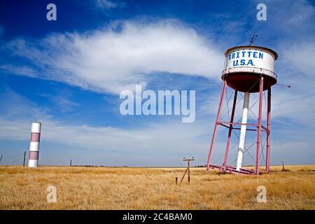 Leaning Tower of Texas, Historic Route 66 Landmark, Groom, Texas, USA Stock Photo