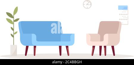 House interior semi flat RGB color vector illustration Stock Vector