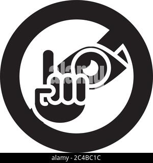 dont touch eyes silhouette style icon vector illustration design Stock Vector