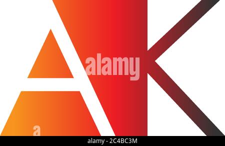 Letter AK logo combination, in gradations color Stock Vector