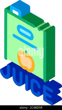 juice product package isometric icon vector illustration Stock Vector
