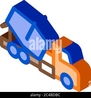 concrete mixer truck isometric icon vector illustration Stock Vector