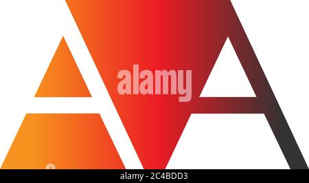 Letter AA logo combination, in gradations color Stock Vector