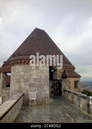 Castle on top of a hill in Ljubljana Stock Photo