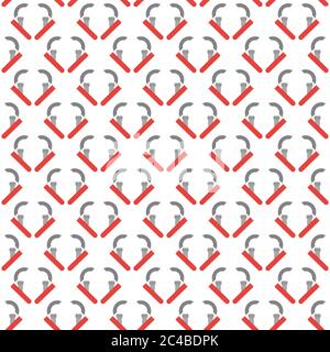 Vector seamless pattern texture background with geometric shapes, gradient colored in grey, red and white colors. Stock Vector