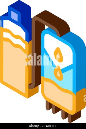 juice production isometric icon vector illustration Stock Vector