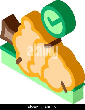 felled tree isometric icon vector illustration Stock Vector