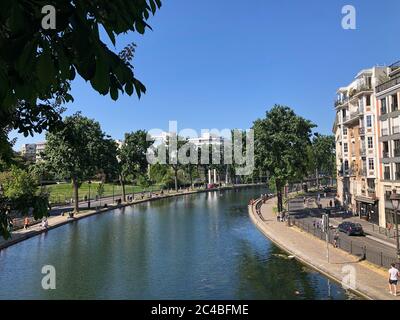 France Paris Canal Saint-Martin Stock Photo