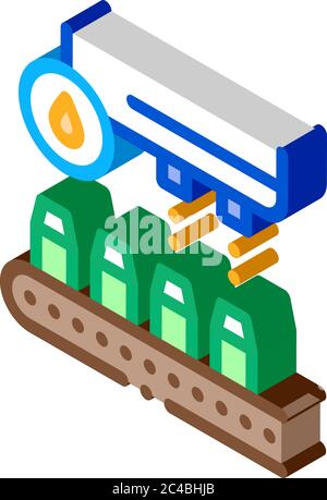 juice conveyor isometric icon vector illustration Stock Vector