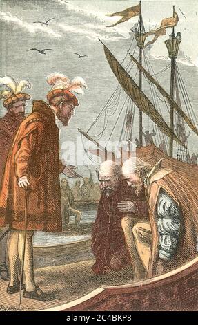 VASCO da GAMA (c 1460-1524) Portugese explorer is welcome as the first European to reach India by sea Stock Photo