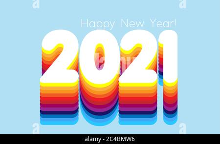 2021 New Year Abstract shiny color design element Stock Vector