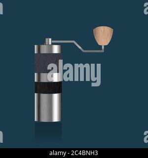 realistic Manual coffee grinder image Illustration Stock Vector