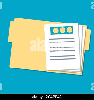 Folder with documents. vector illustration flat style. Stock Vector