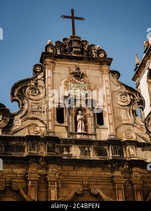 architectural detail of the Church of the Third Order of Saint Francis, Salvador, Bahia, Brazil Stock Photo