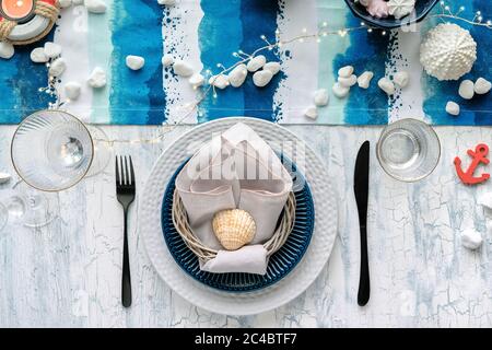 Premium Photo  Columbus Day table setting with nautical sea