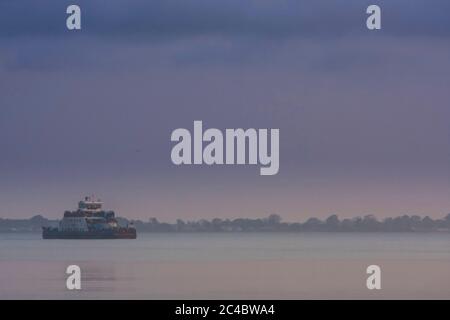 Ferry on the The Gambia River, Gambia, Western Division WD, Tanji Stock Photo