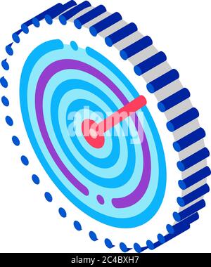 air navigation radar display isometric icon vector illustration Stock Vector