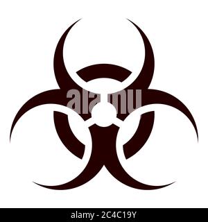 Biological hazard warning sign, black and white biohazard symbol ...
