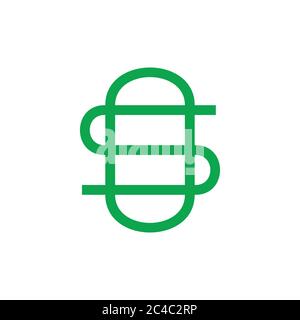 letter os simple linked overlapping line logo vector Stock Vector