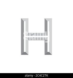 letter h stripes 3d gradient logo vector Stock Vector