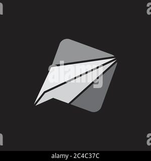 bubble talk message paper plane symbol logo vector Stock Vector