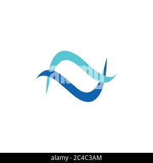 linked wave smooth logo vector Stock Vector