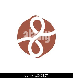 simple linked knot ribbon logo vector Stock Vector