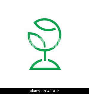 circle leaf geometric line globe design logo vector Stock Vector