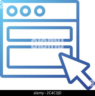 webpage template gradient style icon vector illustration design Stock Vector