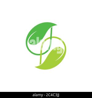 linked leaf colorful logo vector Stock Vector