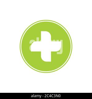 simple curves plus medical logo vector Stock Vector