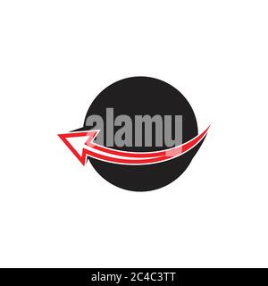 swoosh arrow geometric round globe logo Stock Vector