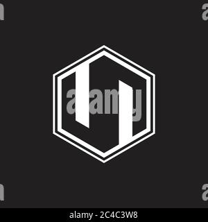 abstract box hexagonal geometric logo vector Stock Vector