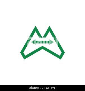 letter m mountain sign arrows logo vector Stock Vector