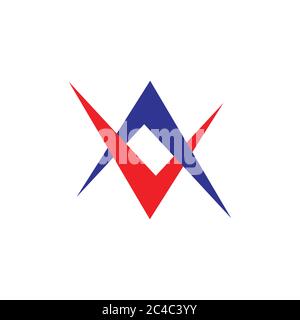 letters av linked arrows colorful logo vector Stock Vector