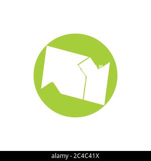 linked geometric arrow logo vector Stock Vector